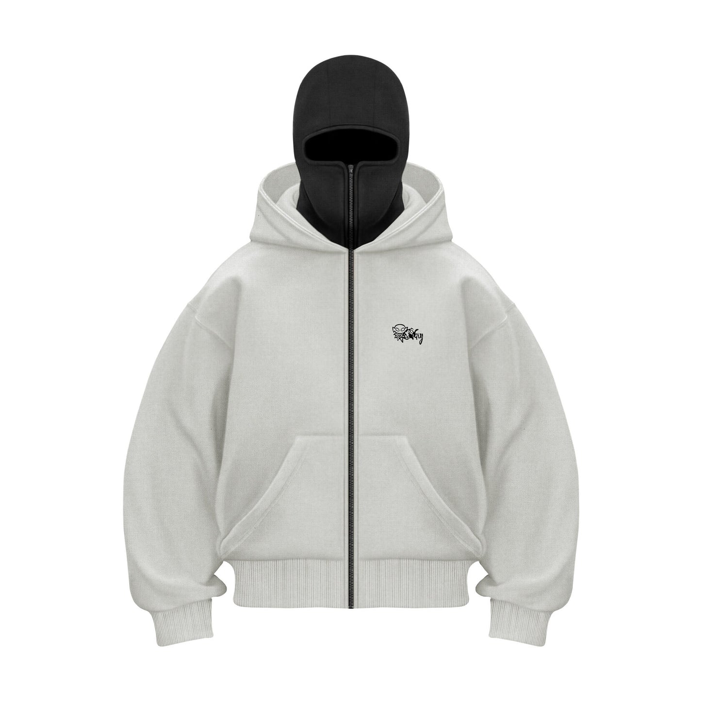 TommySinny® 'BLCLV' ZIP-HOODIE IVORY BLACK
