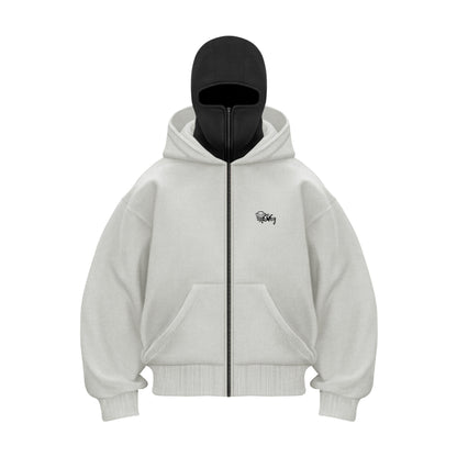 TommySinny® 'BLCLV' ZIP-HOODIE IVORY BLACK
