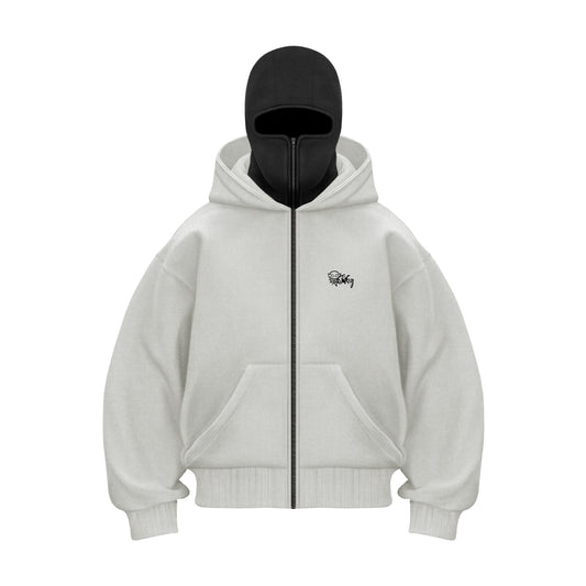 TommySinny® 'BLCLV' ZIP-HOODIE IVORY BLACK