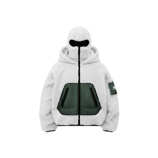 TommySinny® Balaclava Sherpa White Green